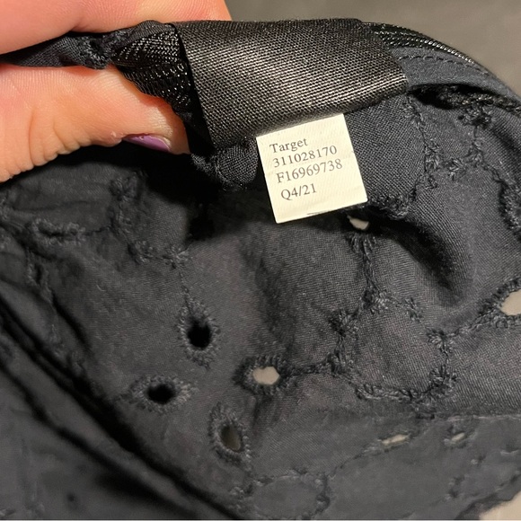 Who What Wear Target NWT black ruffle sleeve eyelet peplum blouse. - Picture 8 of 15